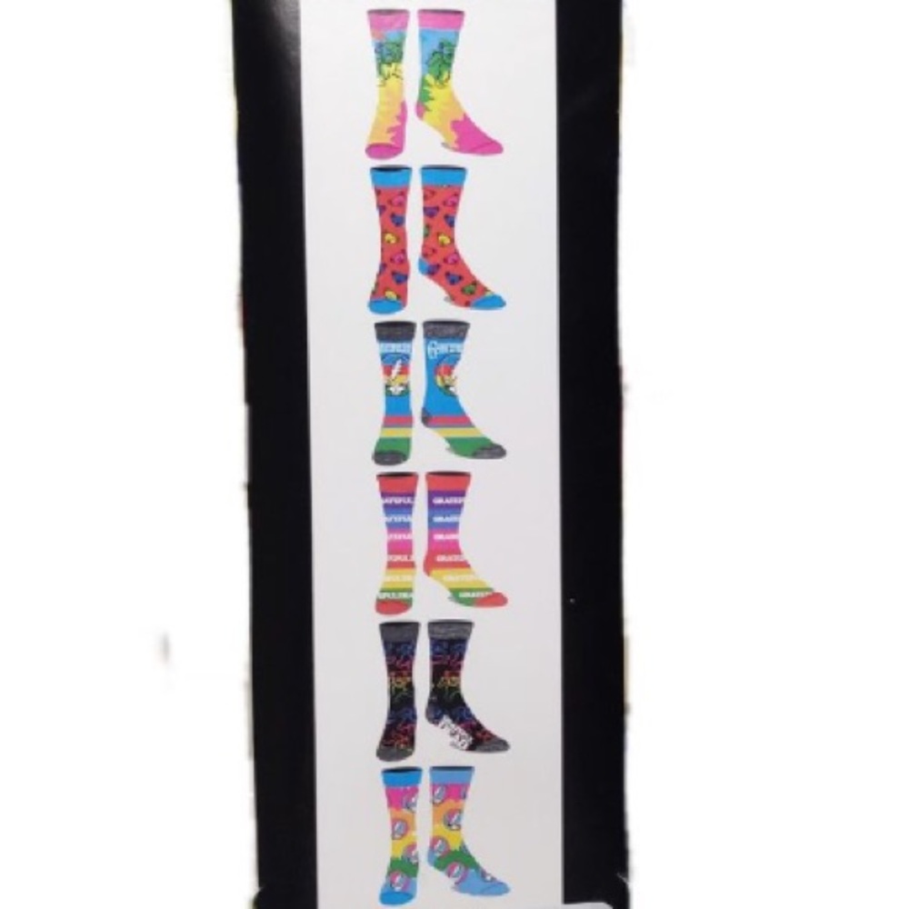 🧦 Grateful Dead Crew Socks Six (6)** different Pair Total - Picture 4 of 9